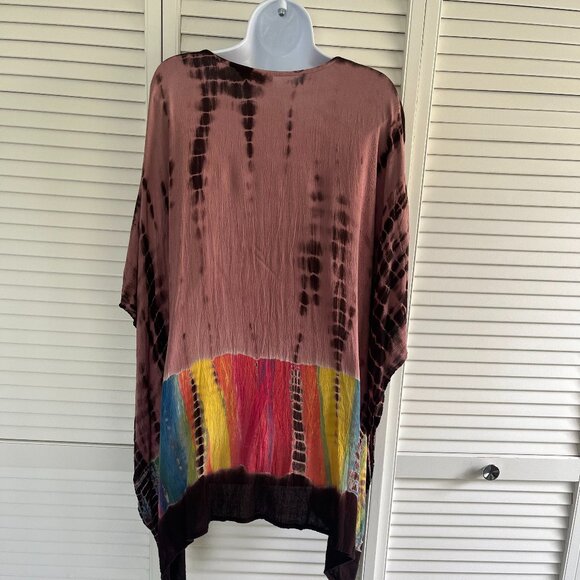 Multicolor Tie-Dye Rayon Swim Coverup, One Size. Excellent Condition - Picture 2 of 2